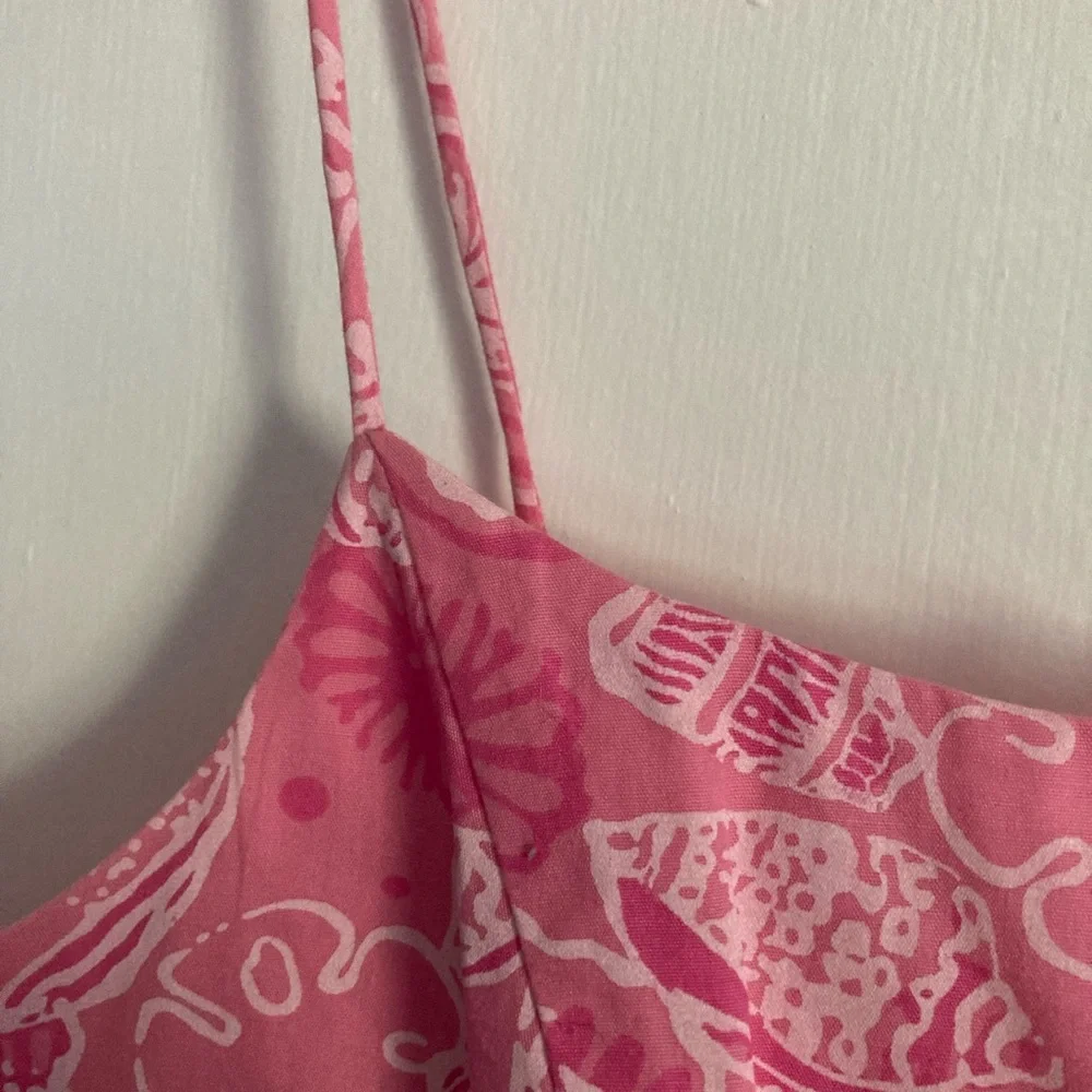 Lilly Pulitzer SZ 10 Sundress pink Seashell themed, sleeveless,Spaghetti Straps - Picture 4 of 14